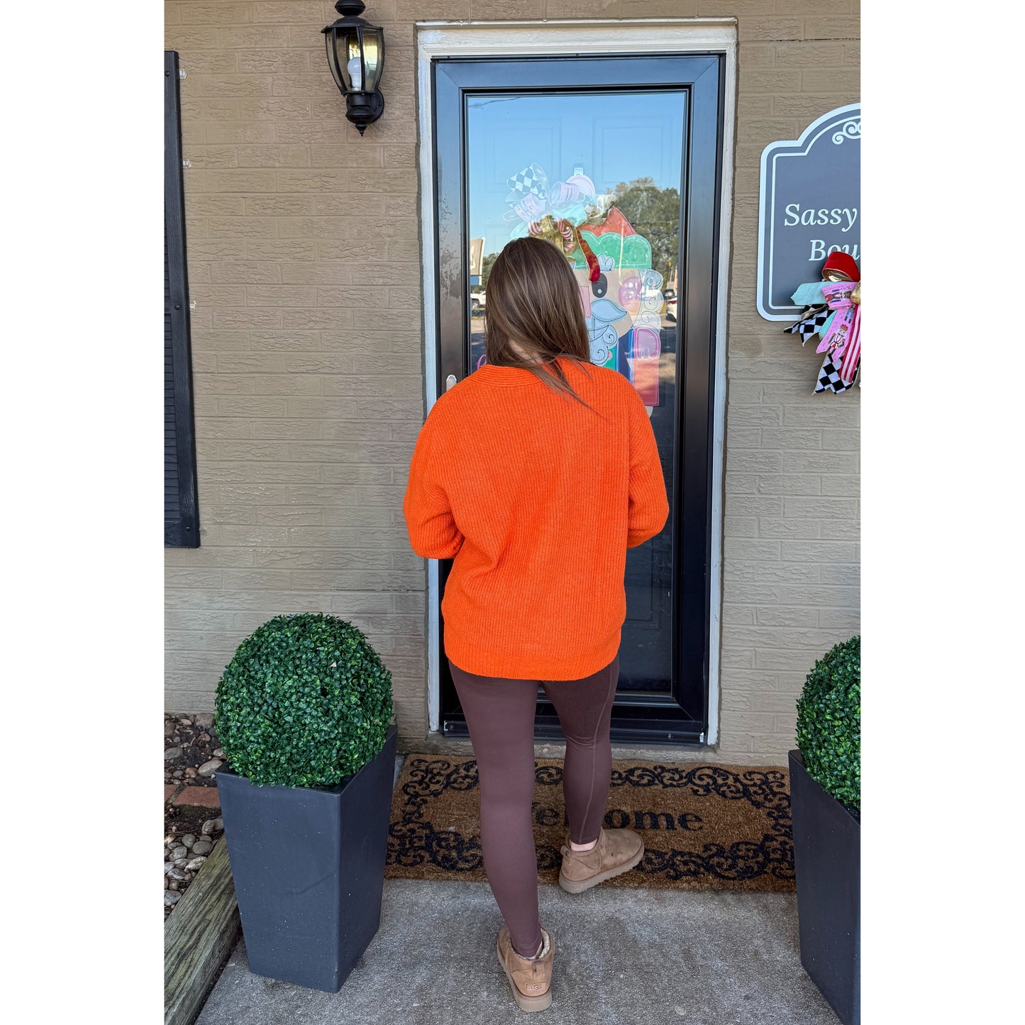 Fuzzy Orange Cardigan