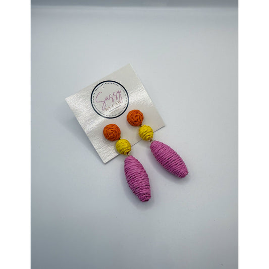 Raffia Multi-Color Earrings