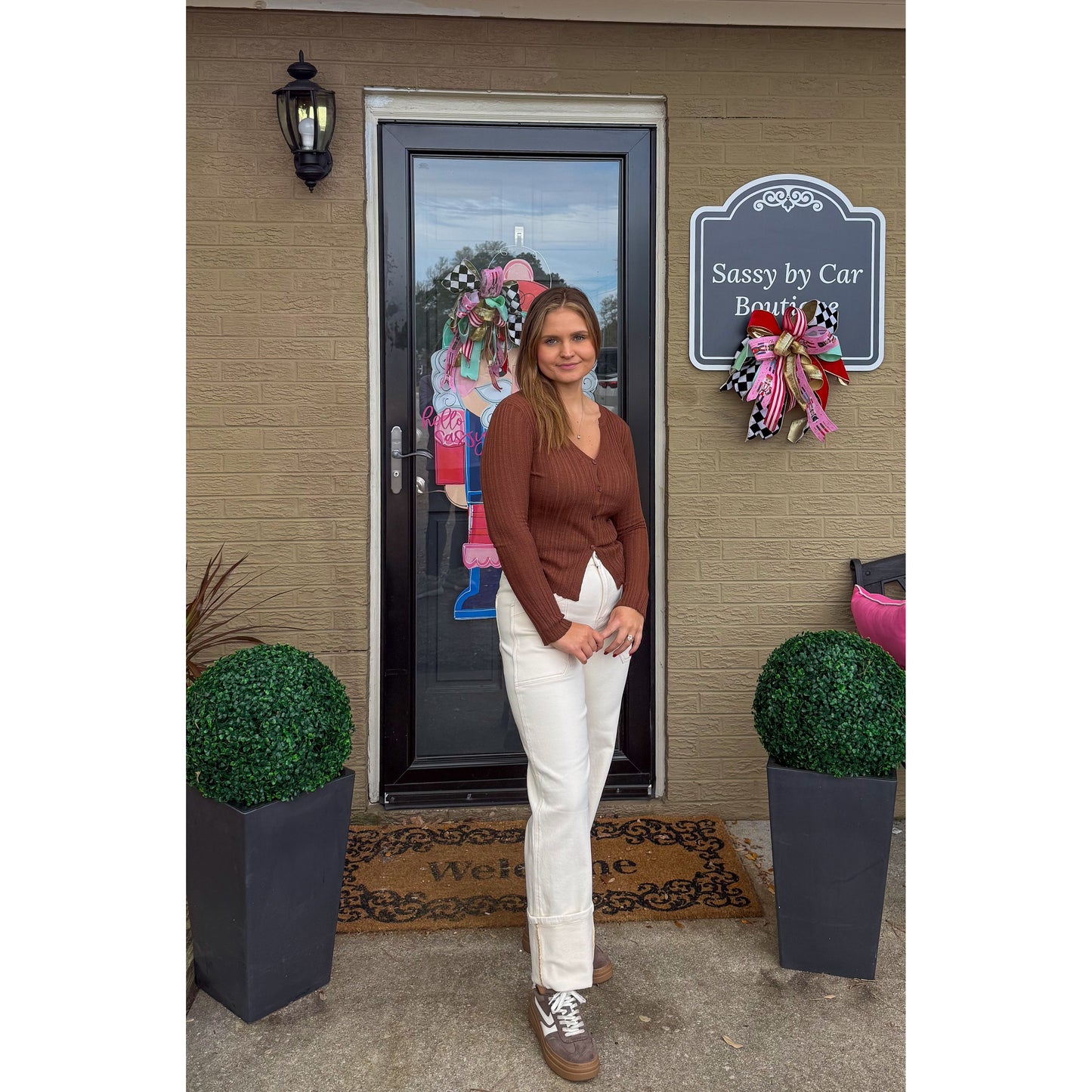 Kira Detail Top, Brown