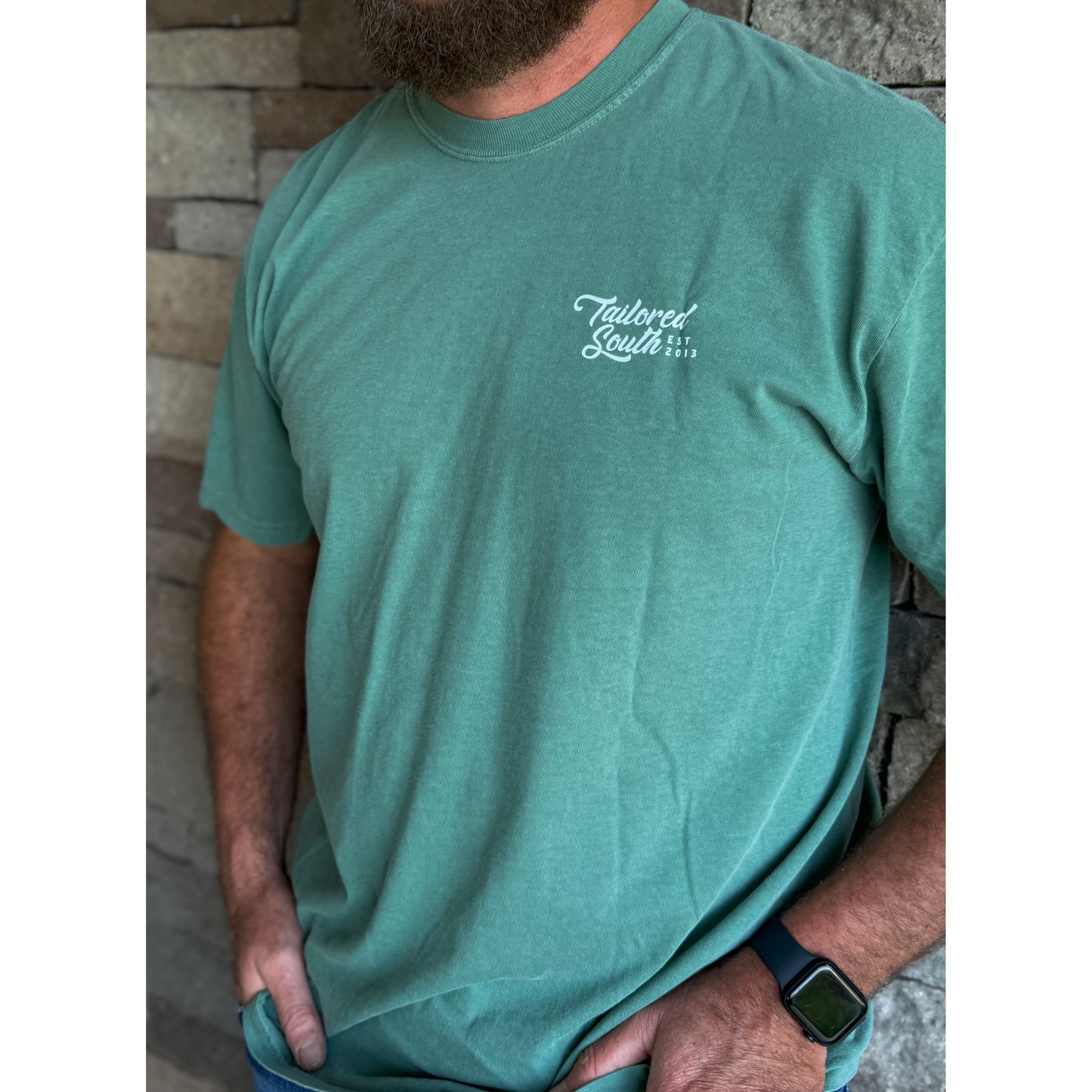 Mens Fishing T-Shirt, Hunter Green