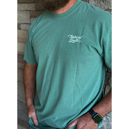 Mens Fishing T-Shirt, Hunter Green