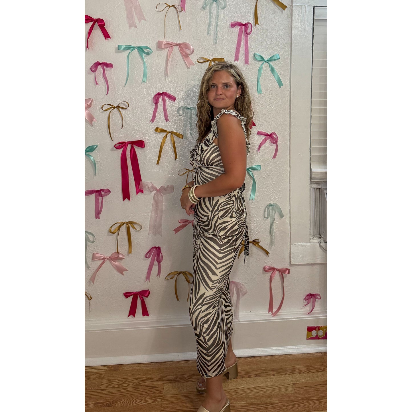 Audrey Zebra Midi Dress
