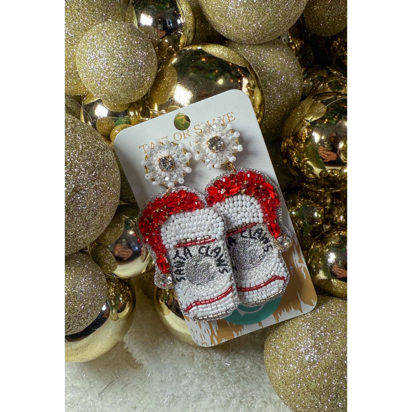 Santa Claws Beaded Earrings