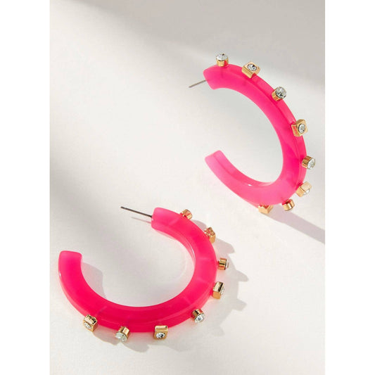 City Girl Jewel Hoop - Magenta