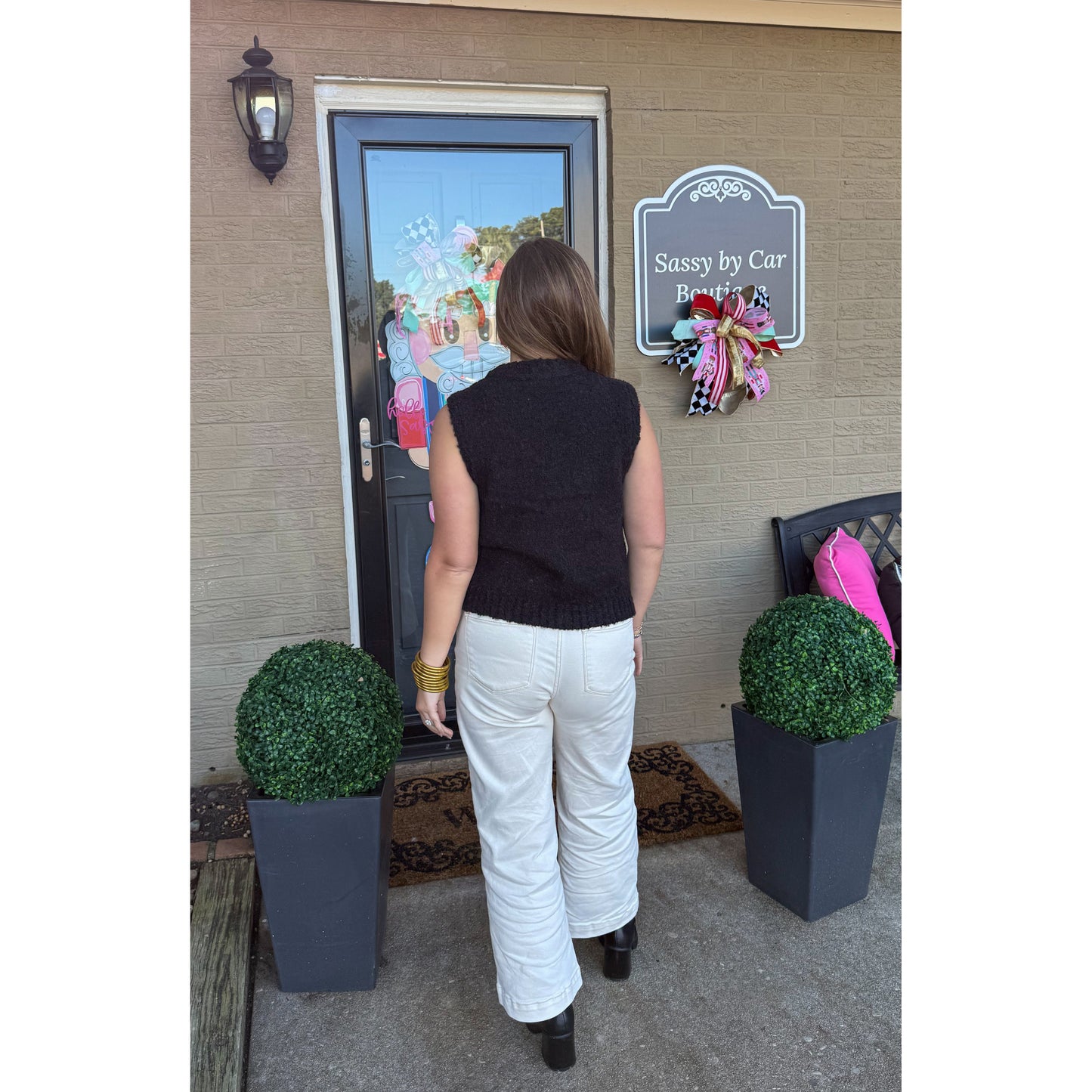 Haven Sweater Knit Vest, Black