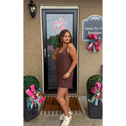 Chocolate Romper Athleisure Dress