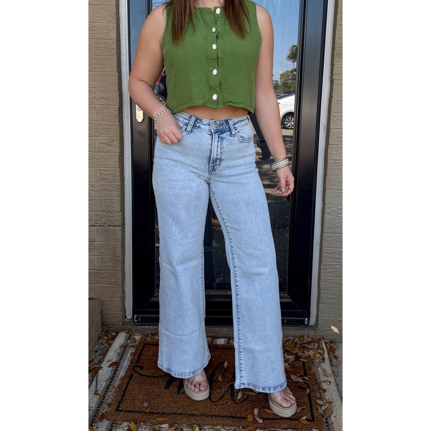 Heidi Wide Leg Jeans, Light Wash