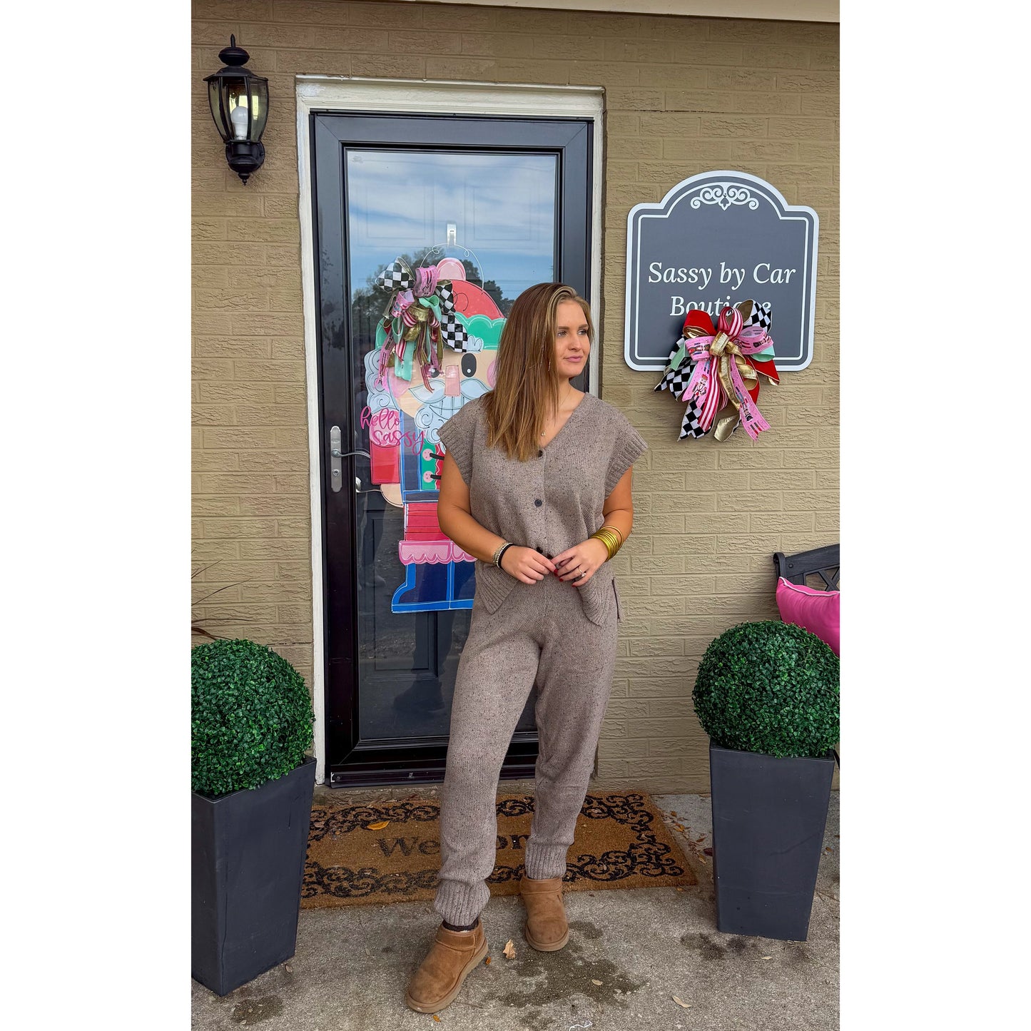 Mocha Knit Lounge Set