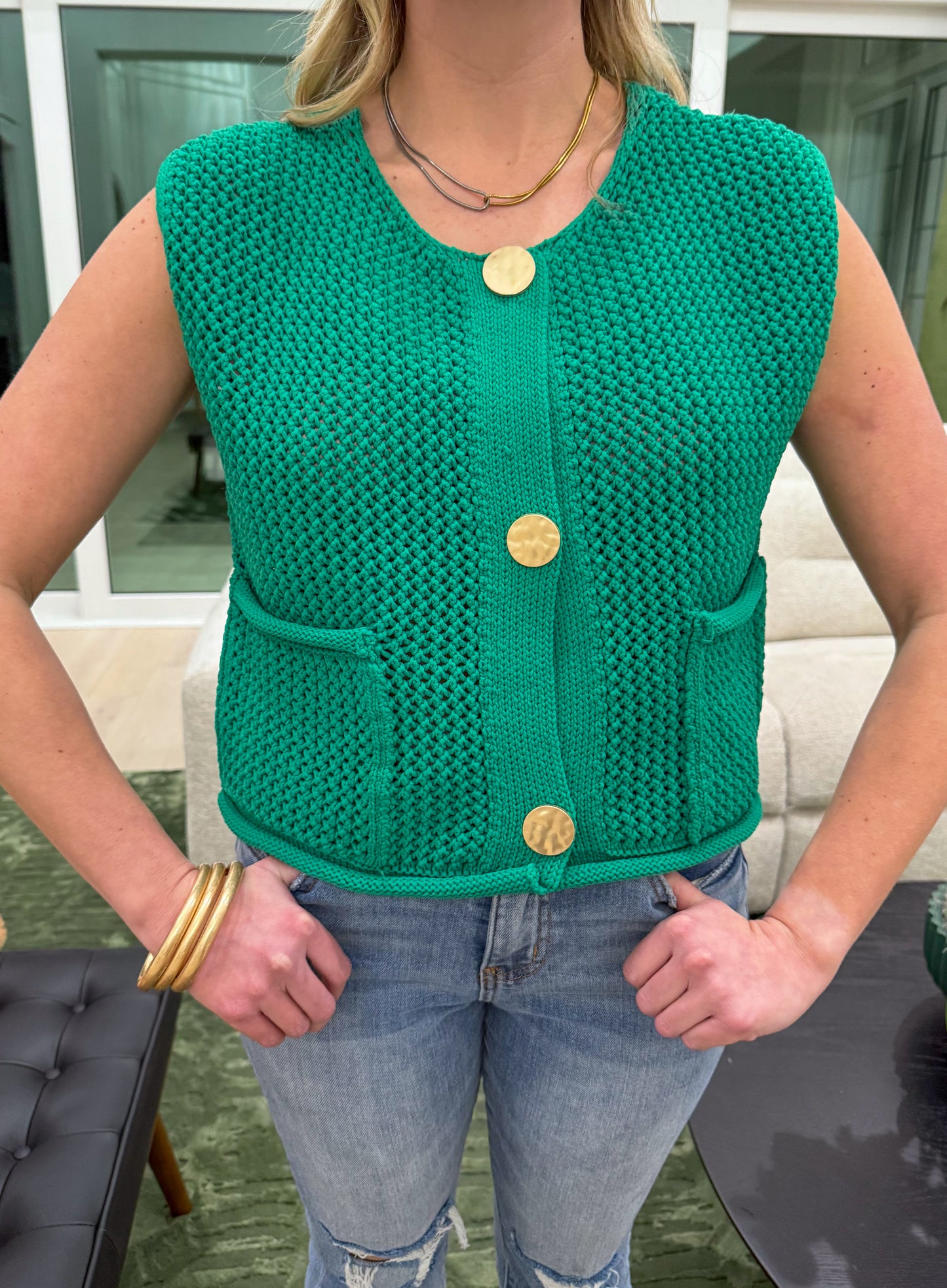 Apple Sweater Vest, Kelly Green