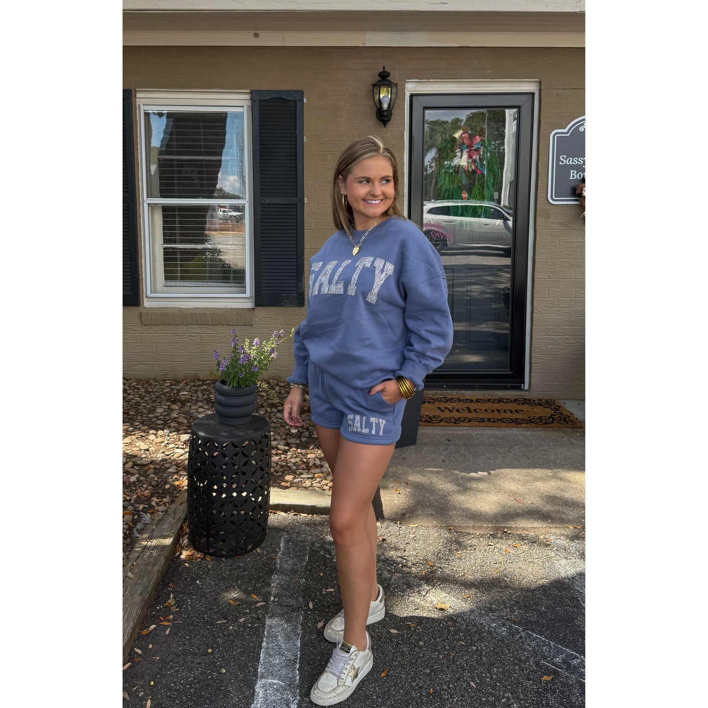 Salty Lounge Set, Dusty Blue/Camo