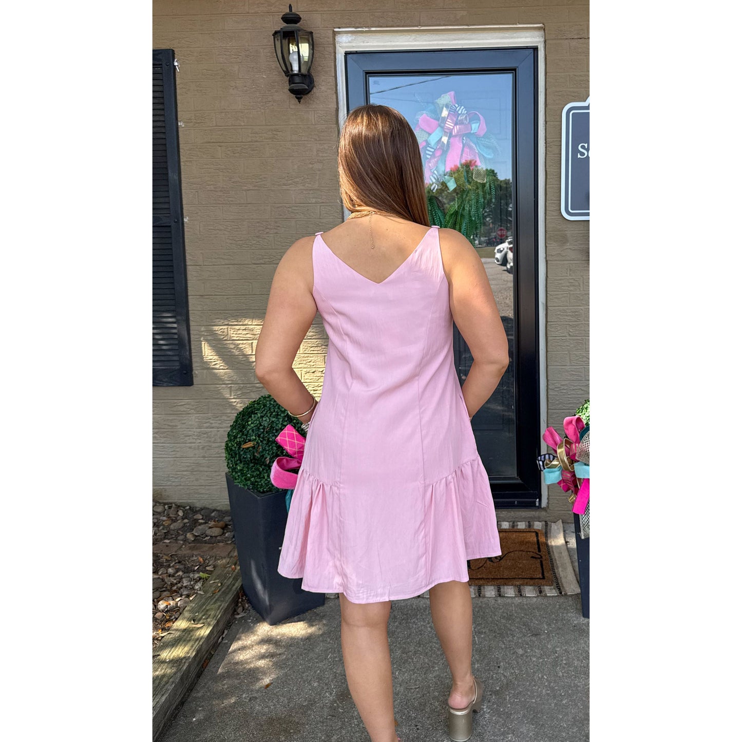 Maya Ruffle Mini Dress, Soft Pink