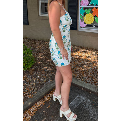 Bennett Halter Mini Dress, Cream Multi