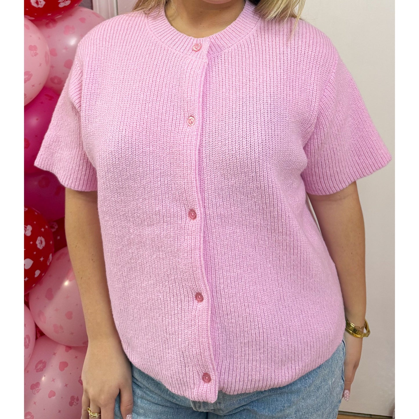 Aria Knit Top, Light Pink