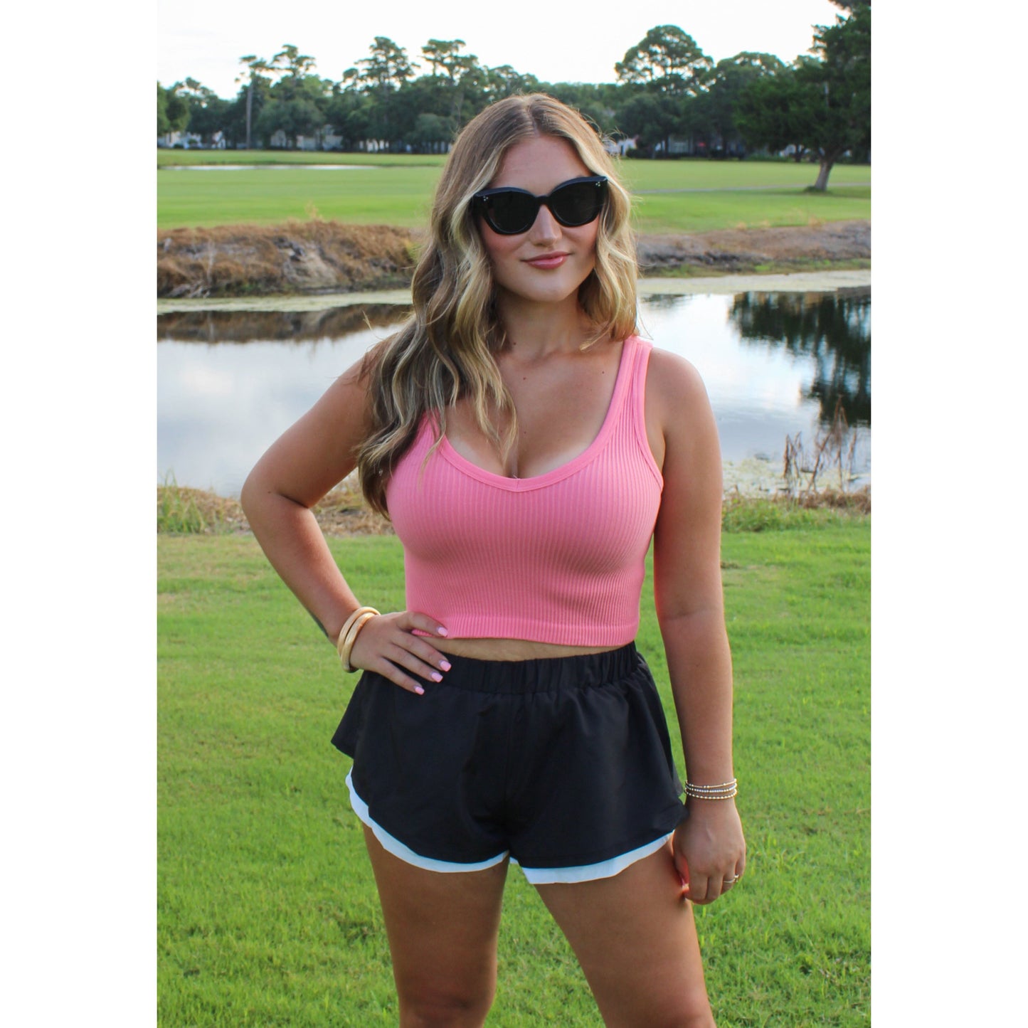 Rose Ribbed Top, Watermelon