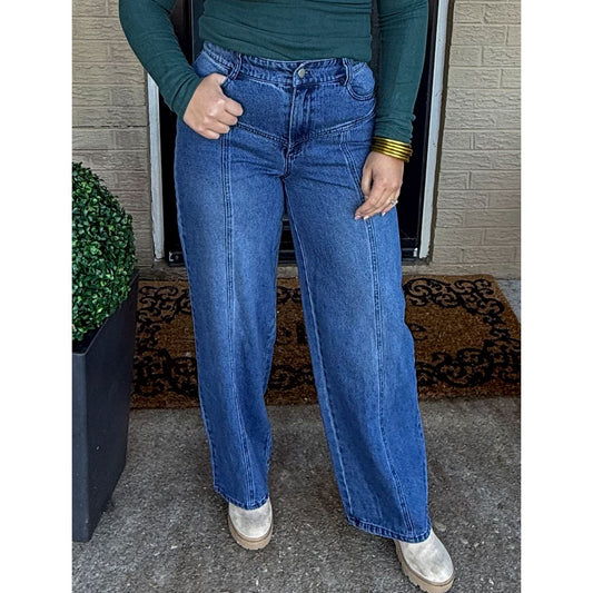 Tiffany Mid Rise Jeans, Dark Wash