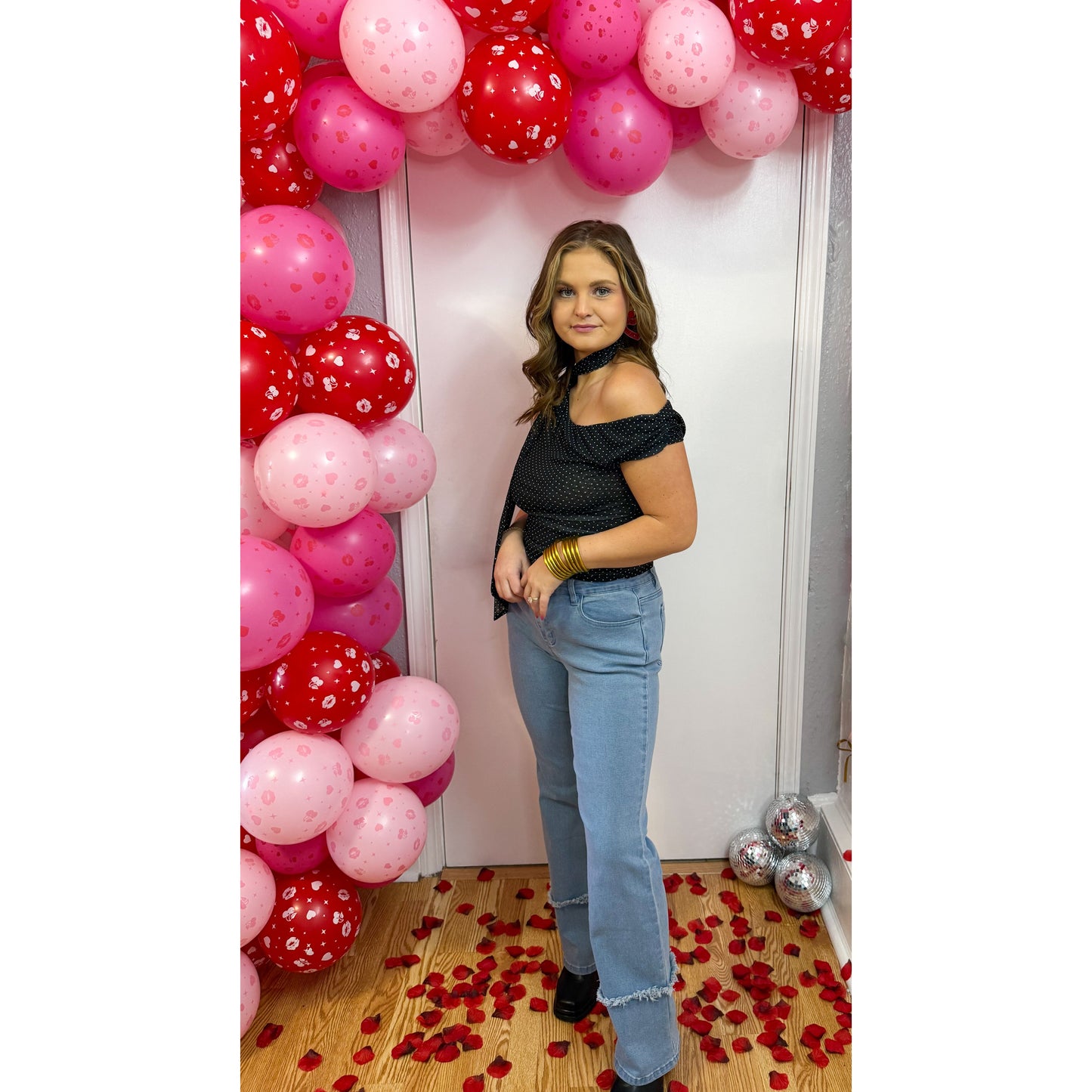 Esme Scarf Detail Top, Black/White