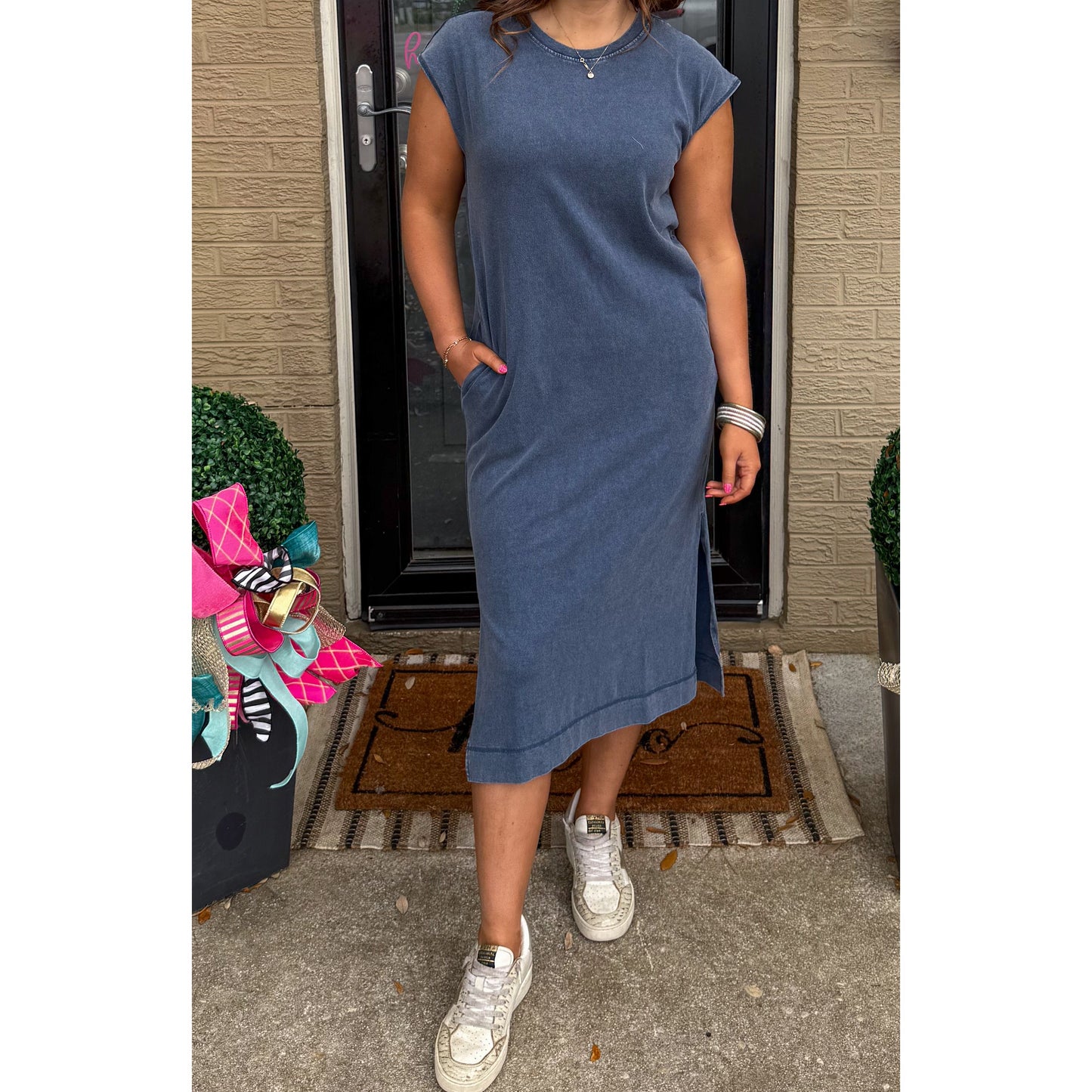 Fable Navy Midi Dress