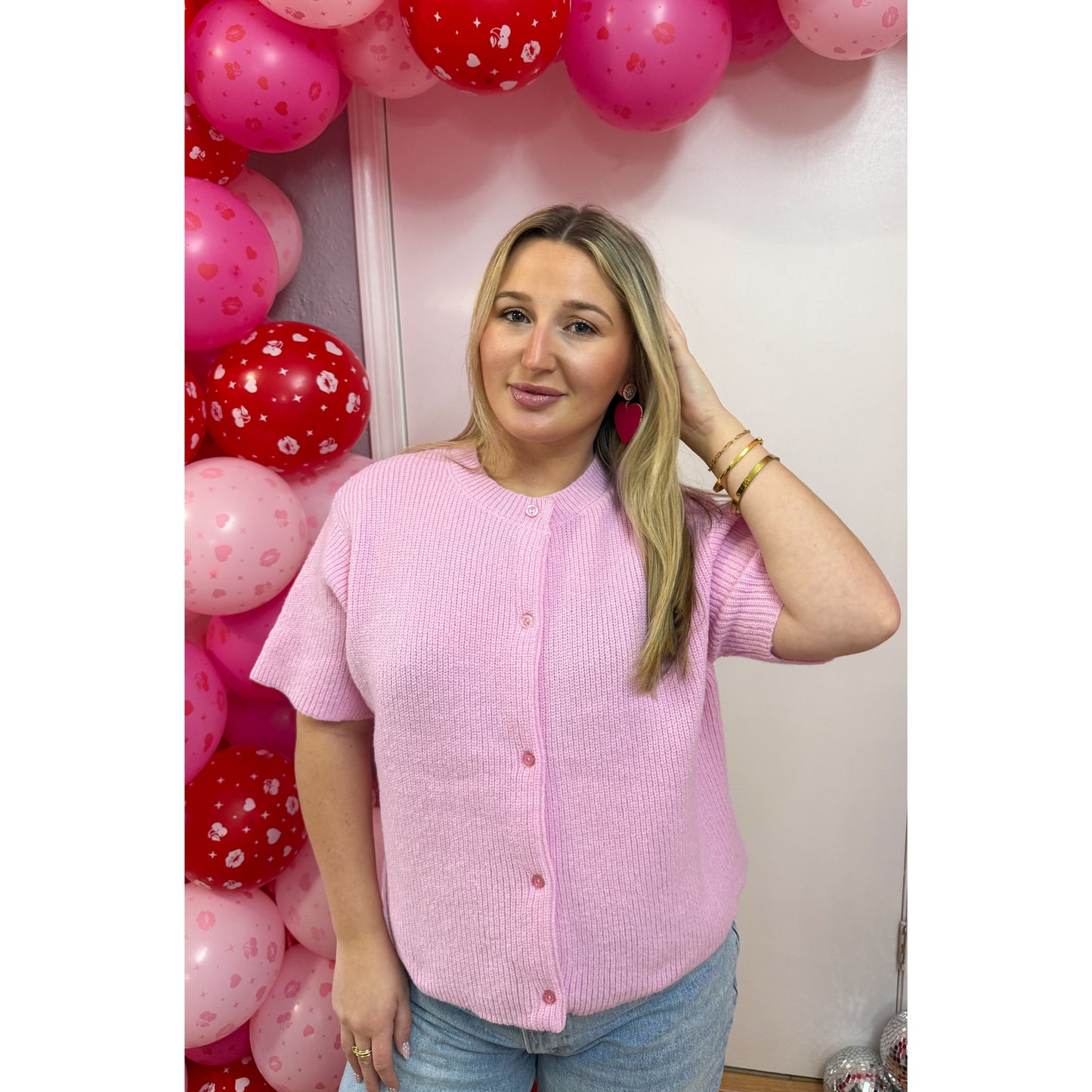 Aria Knit Top, Light Pink