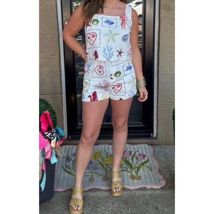 Nautical Pattern Denim Set