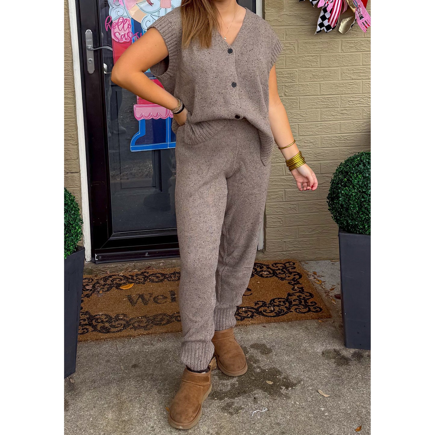 Mocha Knit Lounge Set