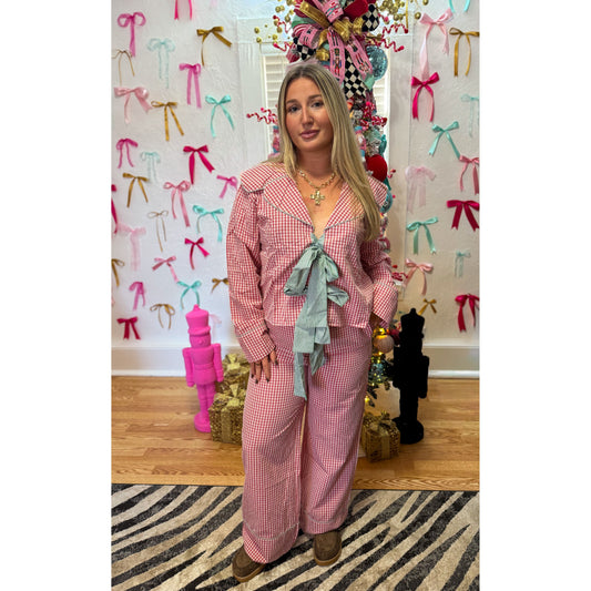 Red/Green Gingham PJ Set