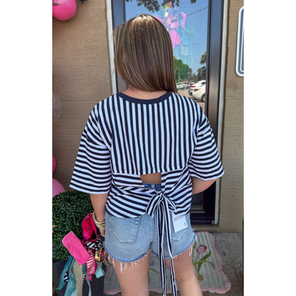 Navy/White Stripe Top