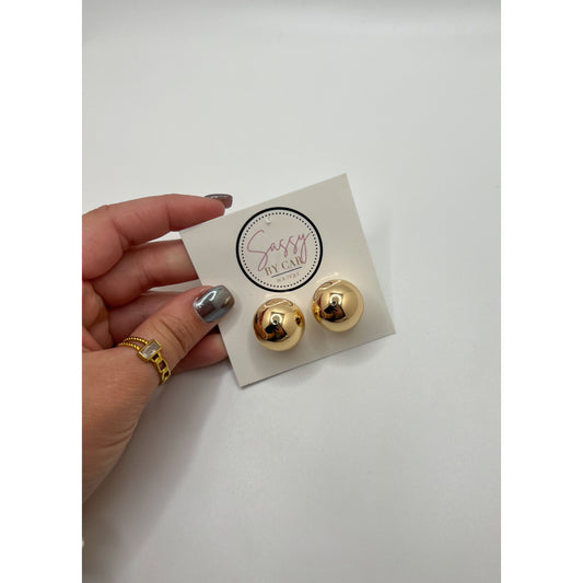 Shiny Gold Ball Studs