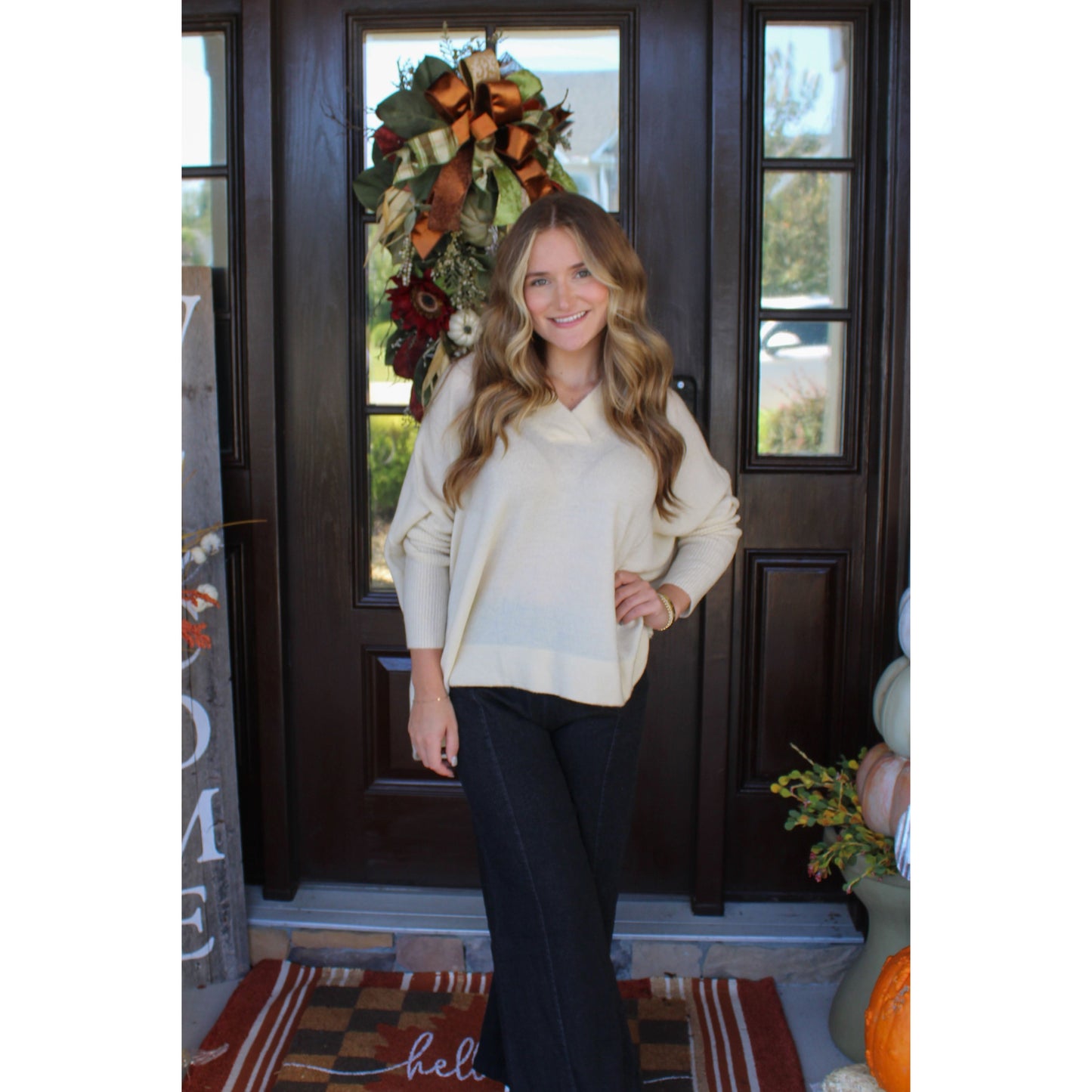 Holly Lightweight Sweater, Cream