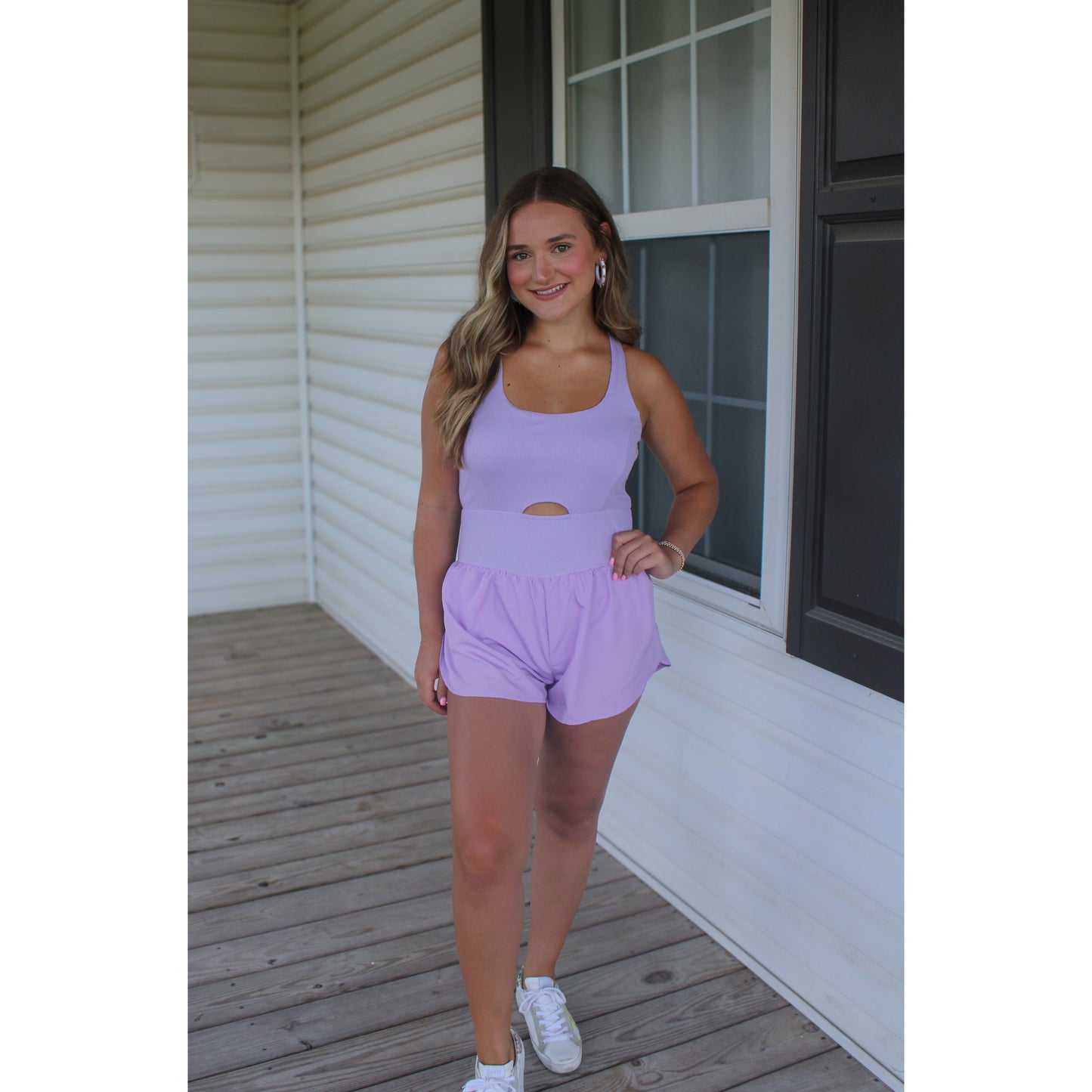 Chelsea Workout Romper, Lavender