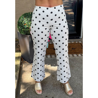 Alex Polka Dot Pants, Cream/Black