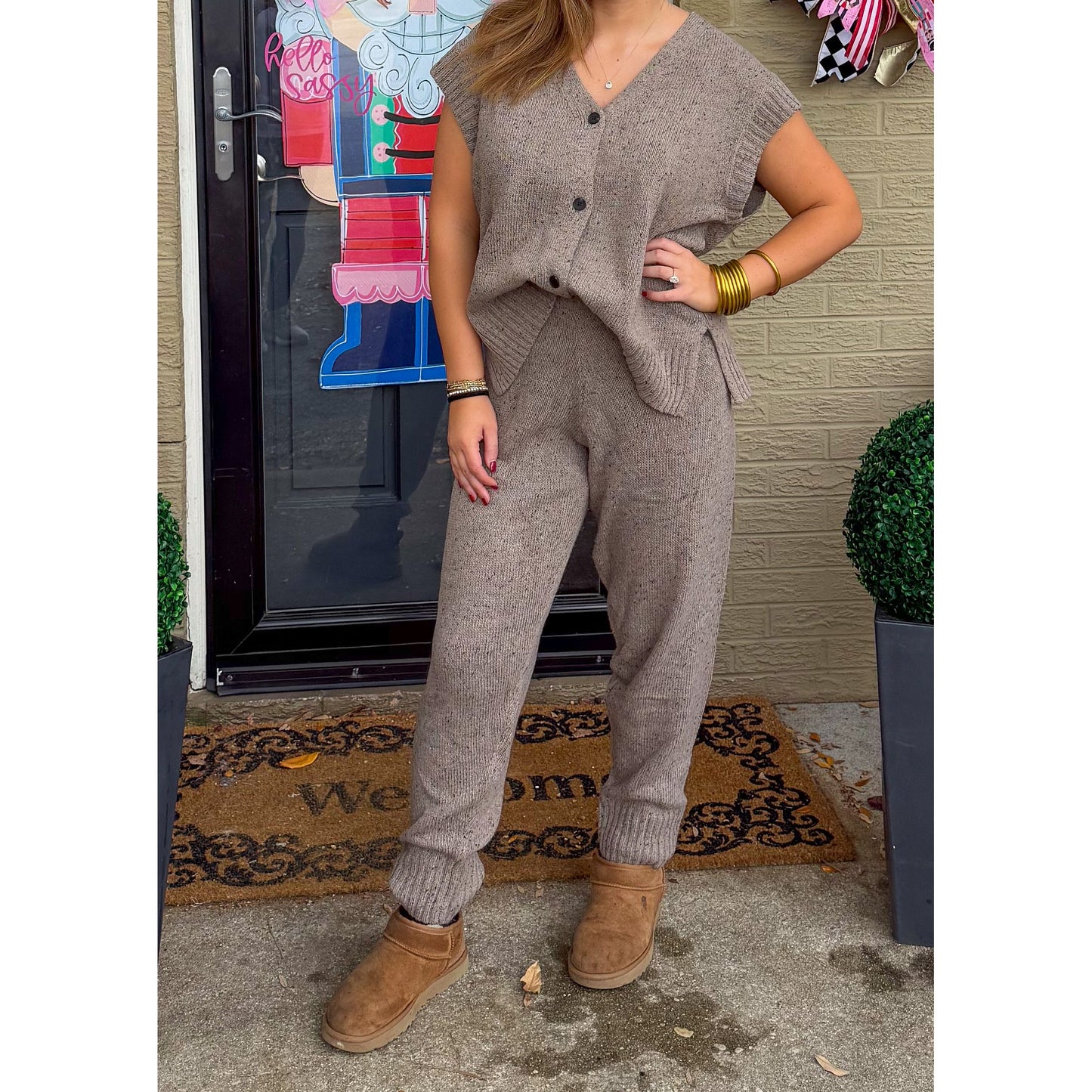 Mocha Knit Lounge Set