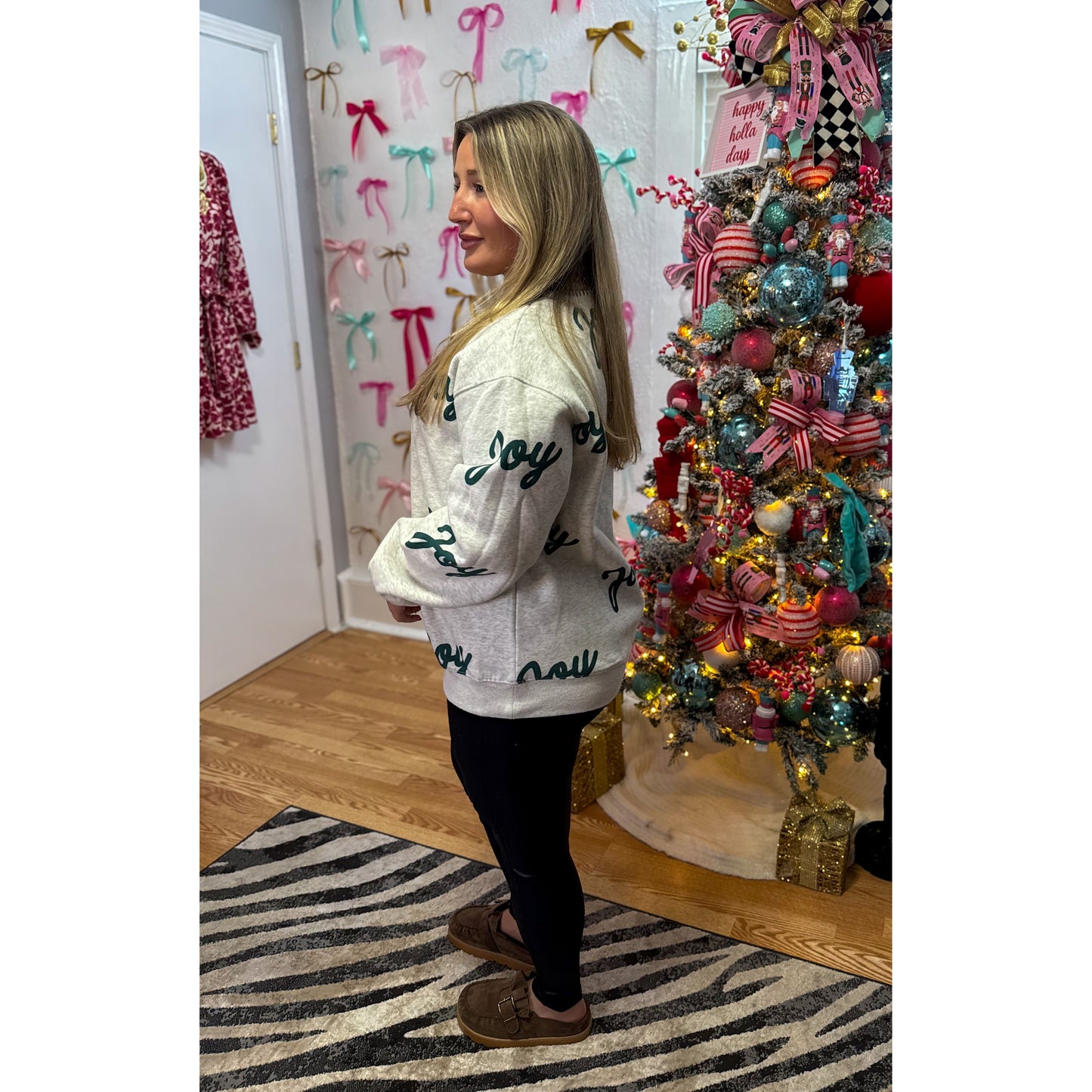 Joy Sweatshirt, Grey/Green