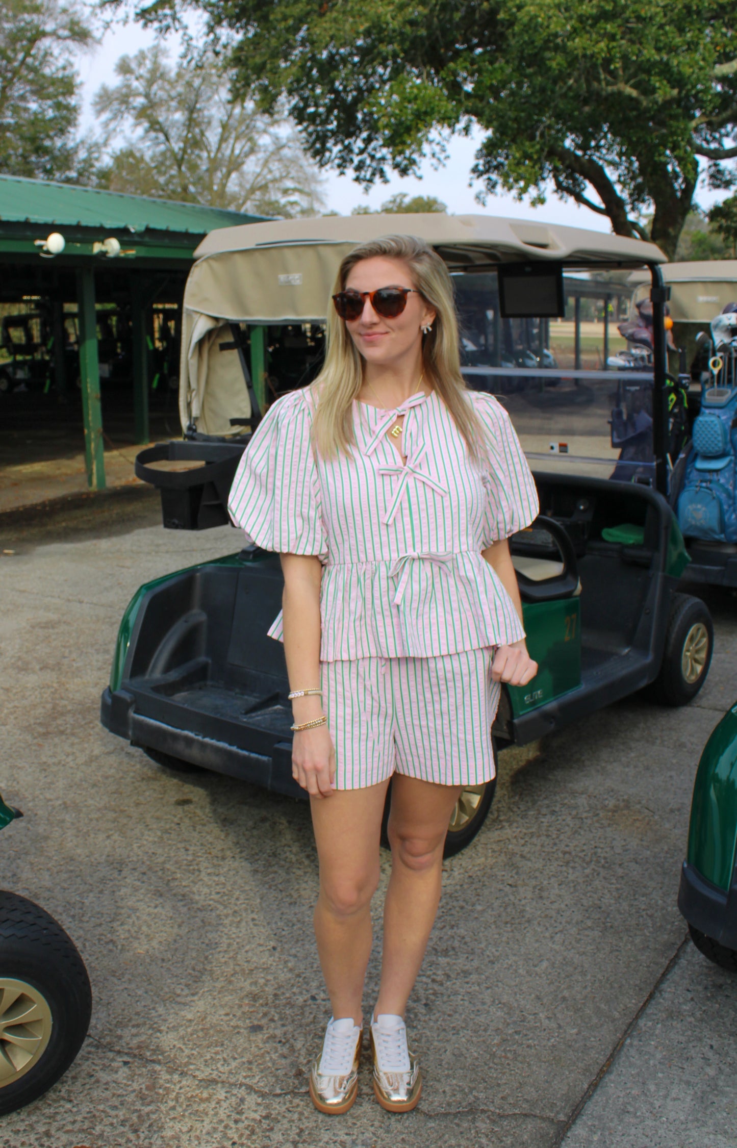 Fore Stripe Set, Light Pink/Green