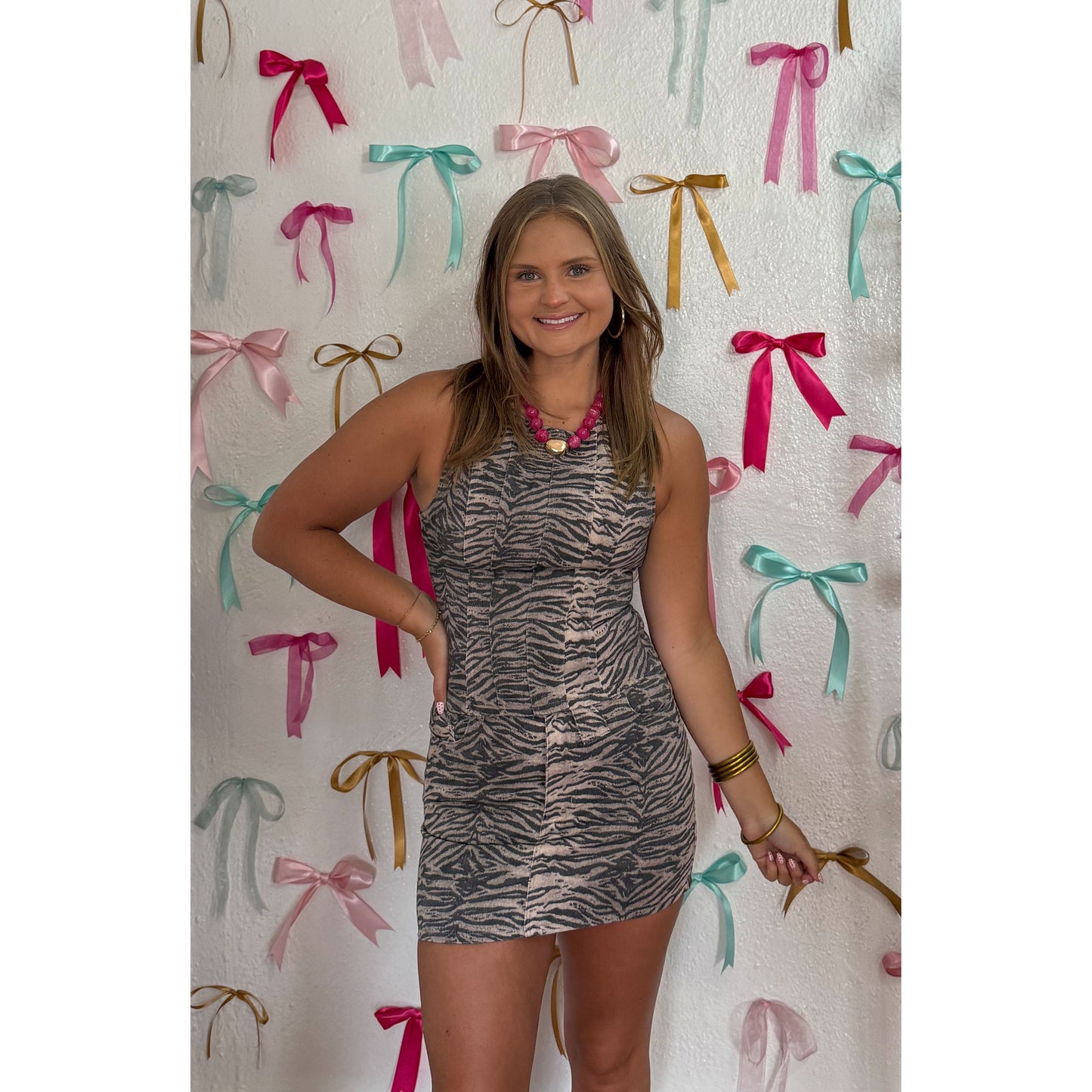 Lennon Zebra Print Sleeveless Top, Brown