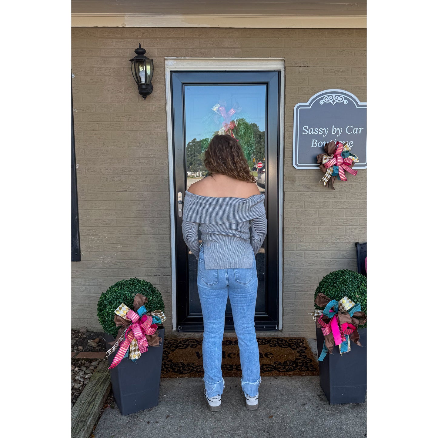 Maddie OTS Sweater, Grey
