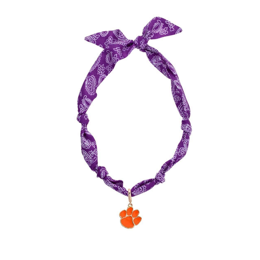 Clemson Tigers Logo Bandana Scarf Necklace