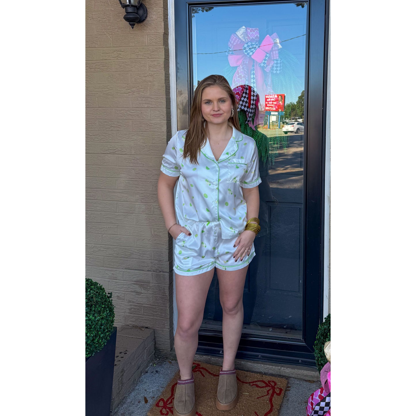 Graphic Detail PJs, Green/White