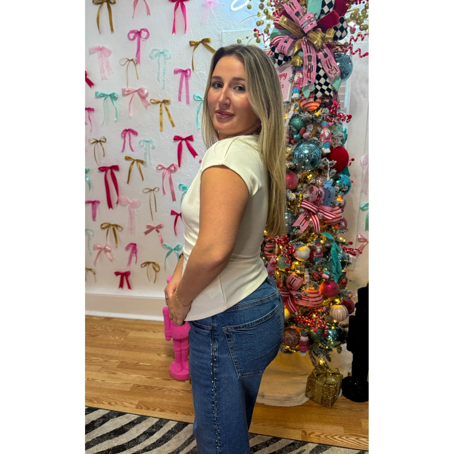 Hannah Detail Top, Cream