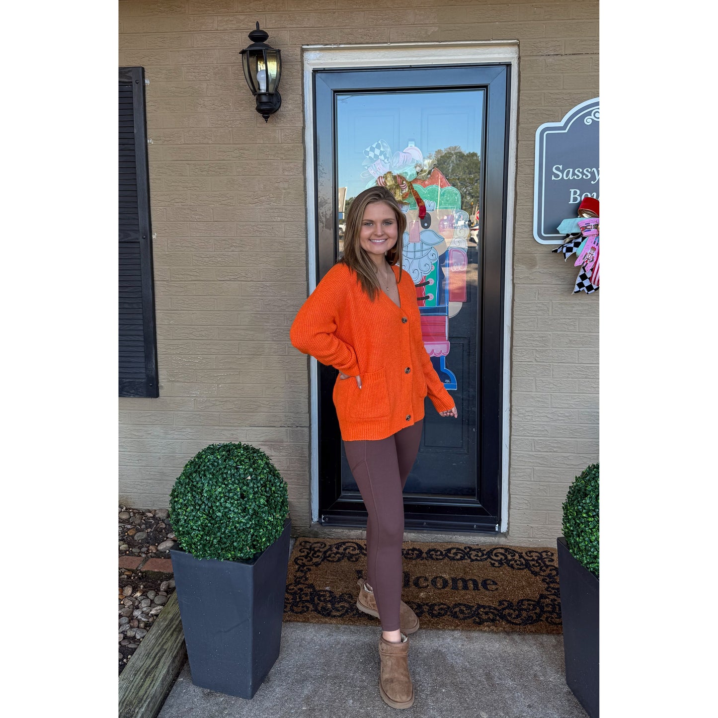 Fuzzy Orange Cardigan