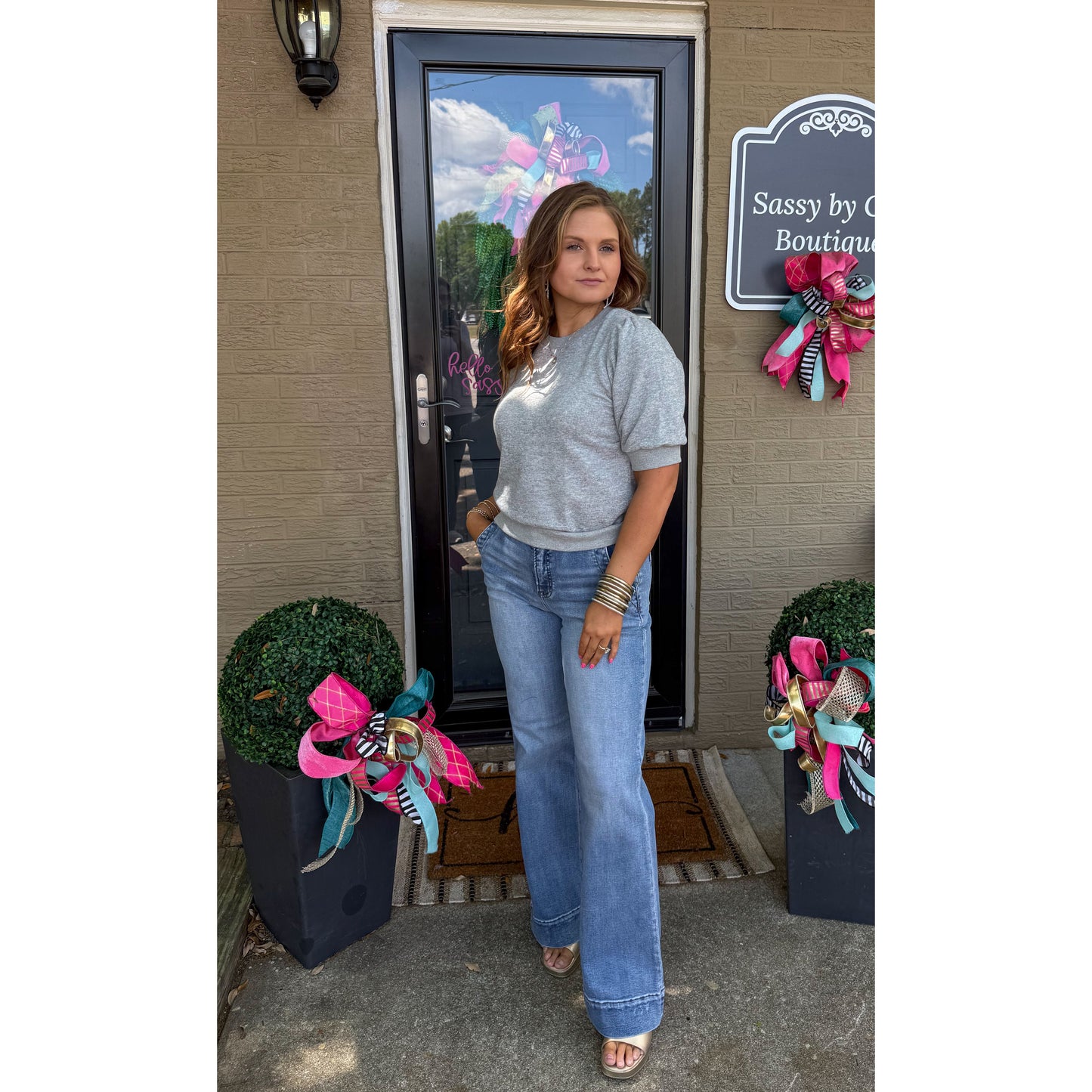 Mia Top, Grey