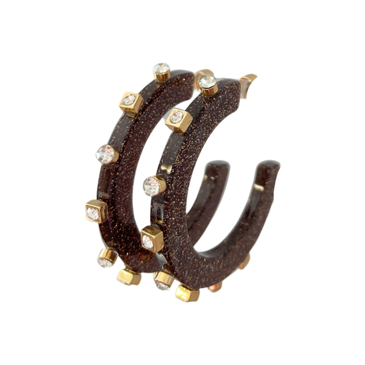 City Girl Jewel Hoop - Brown Confetti