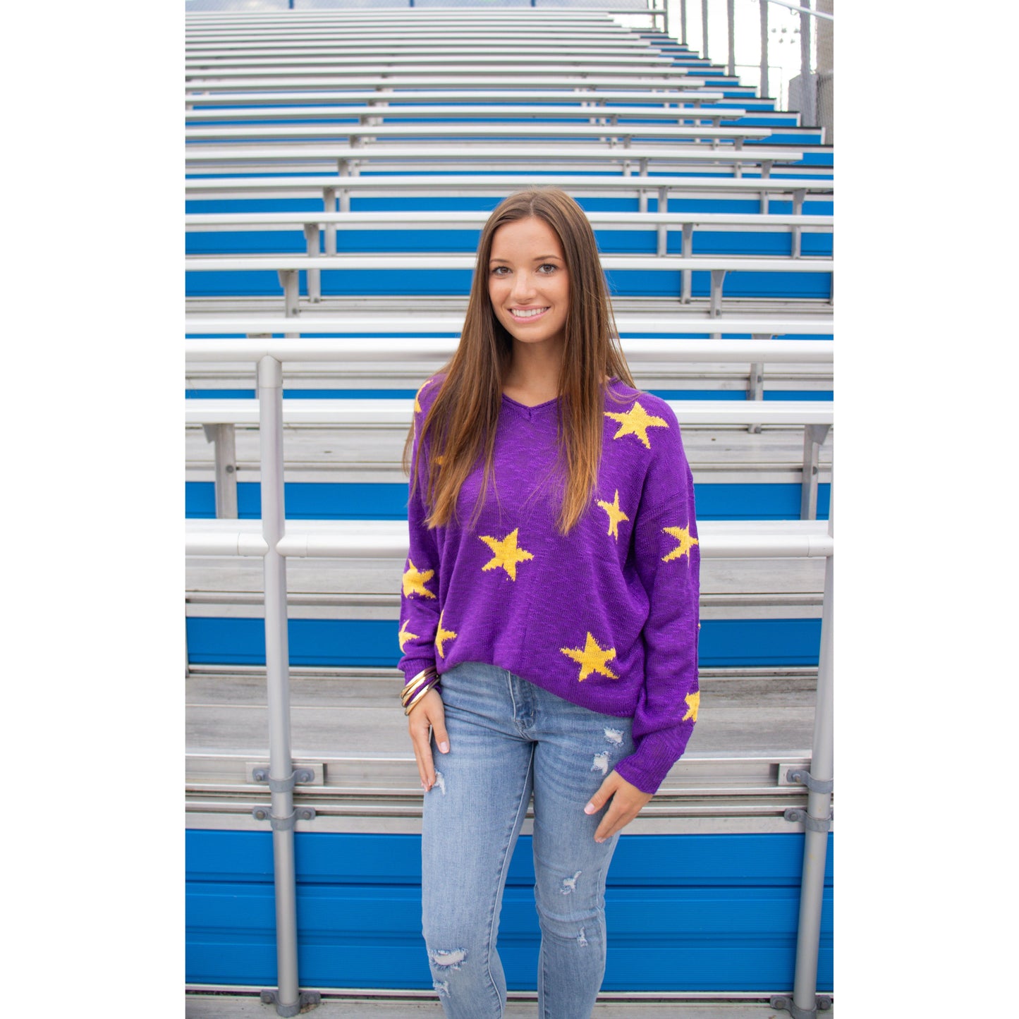 Purple/Gold Star Sweater