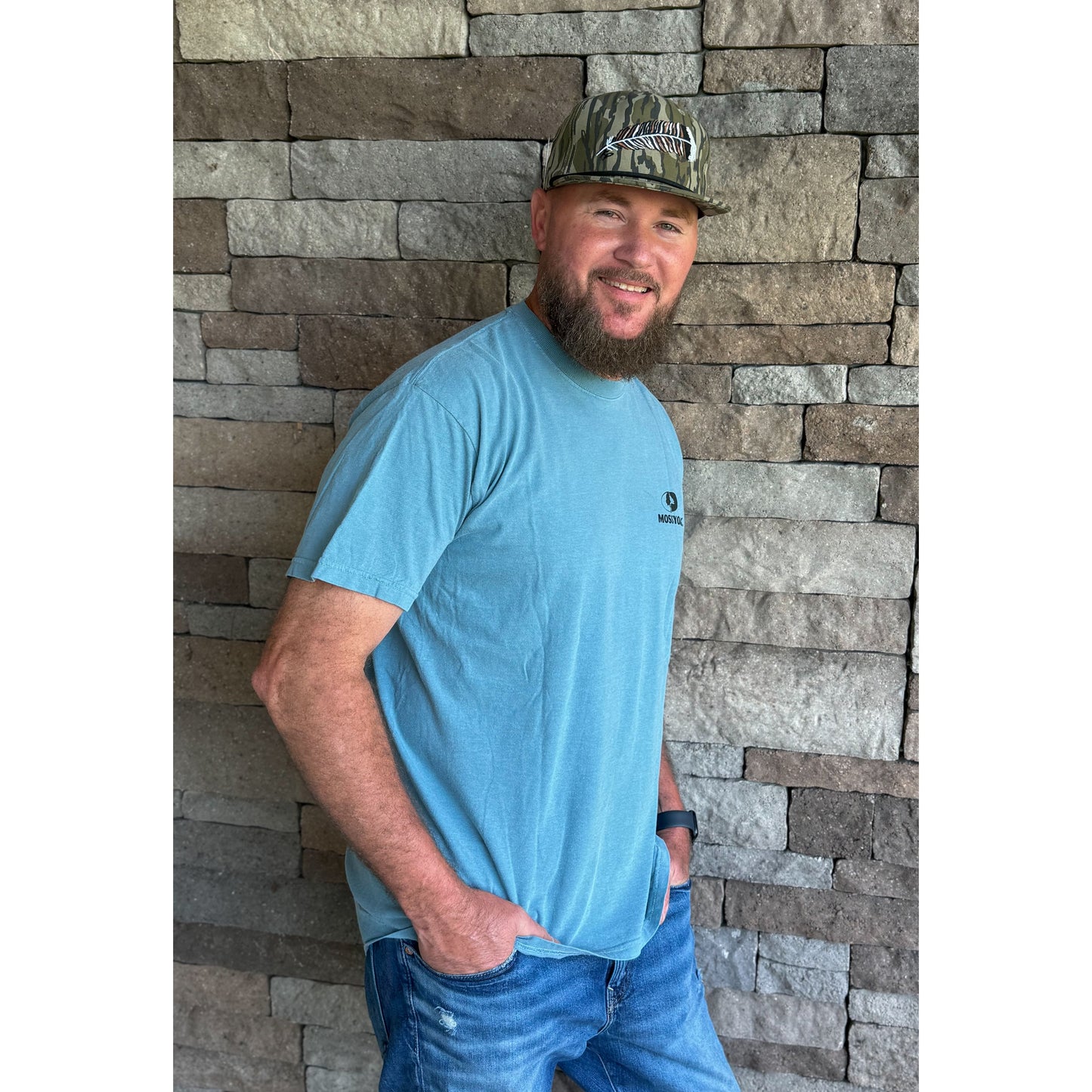 Mens Ol' Timer T-Shirt, Slate Blue