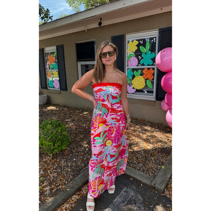 Floral Pattern Maxi Dress