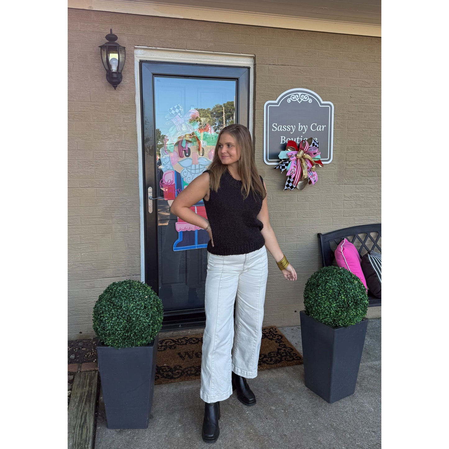 Haven Sweater Knit Vest, Black