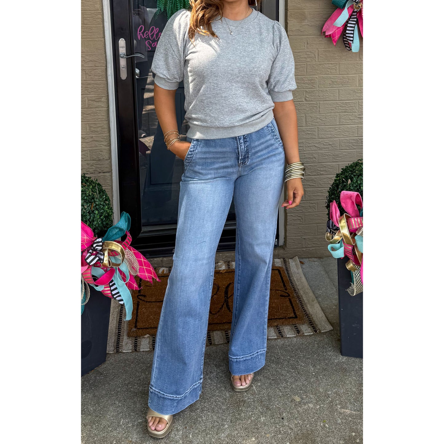 Mia Top, Grey