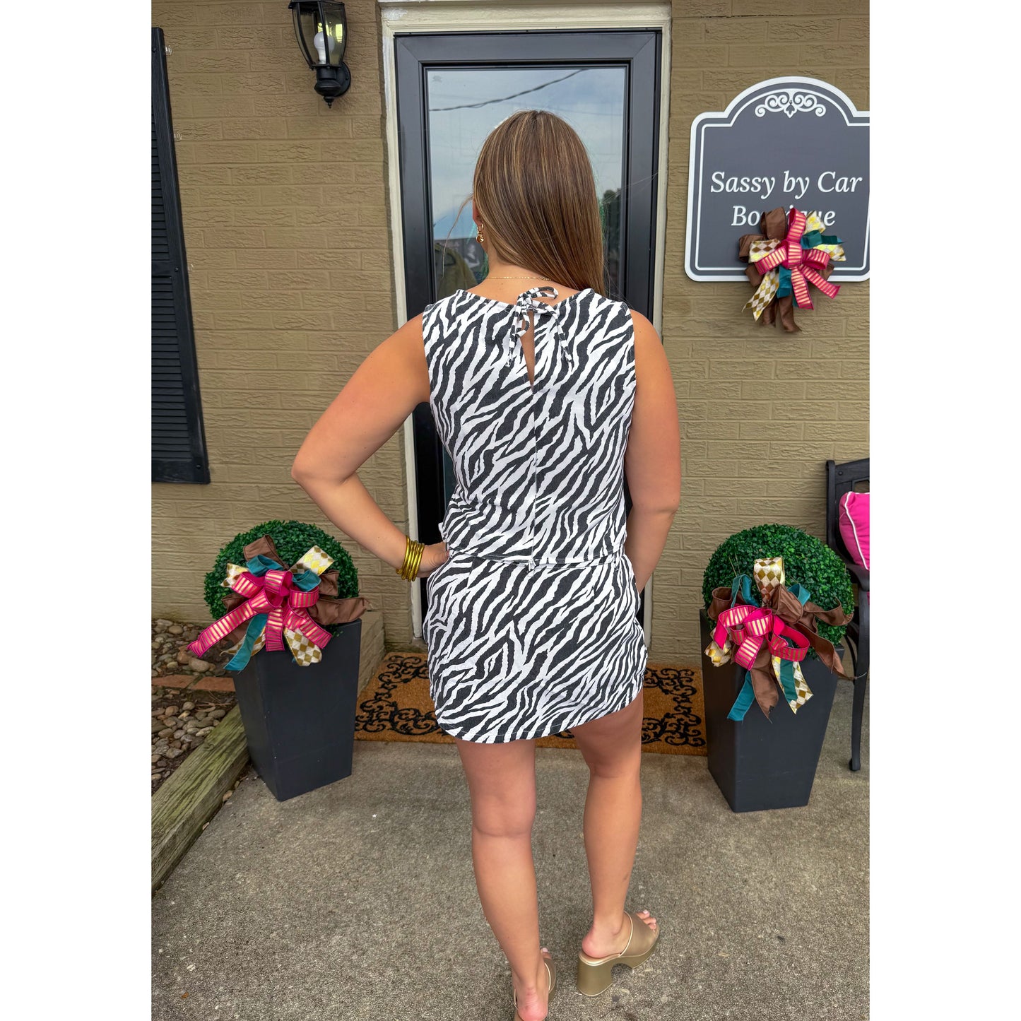 Zebra Two Piece Set, Black/White