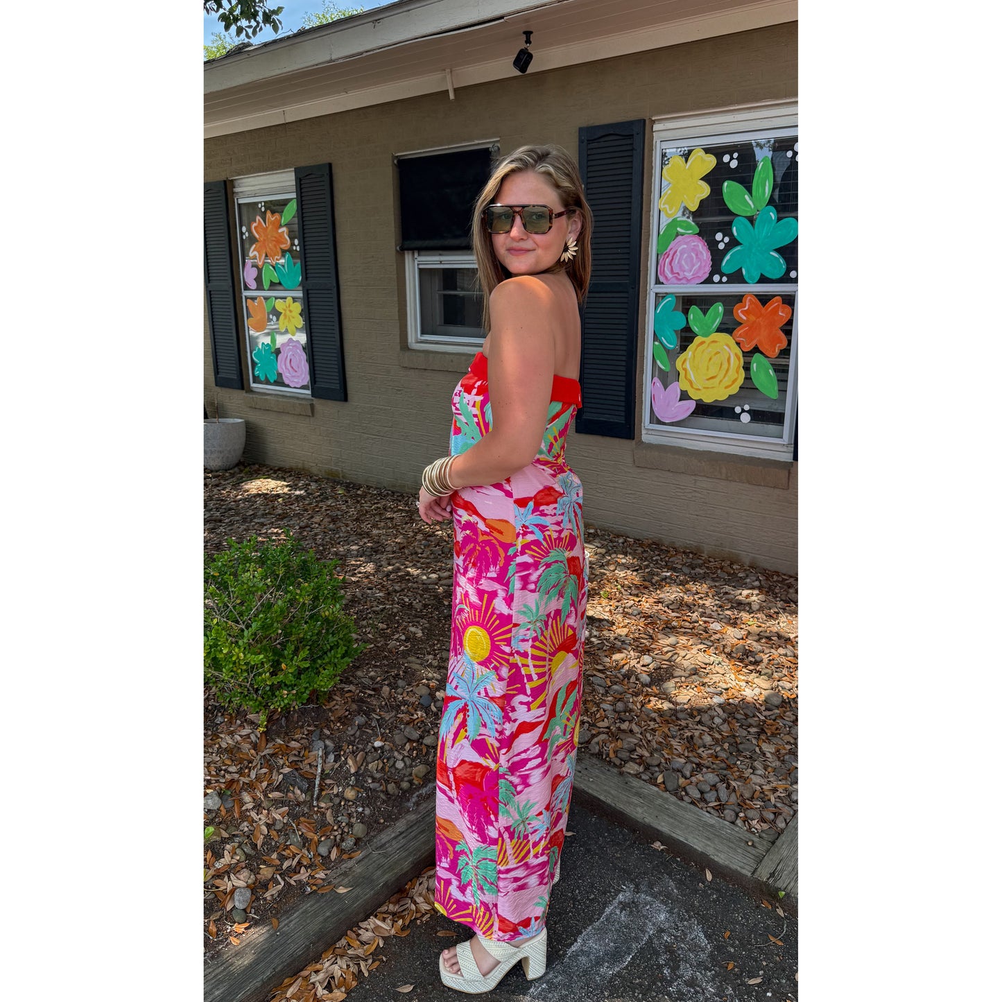 Floral Pattern Maxi Dress