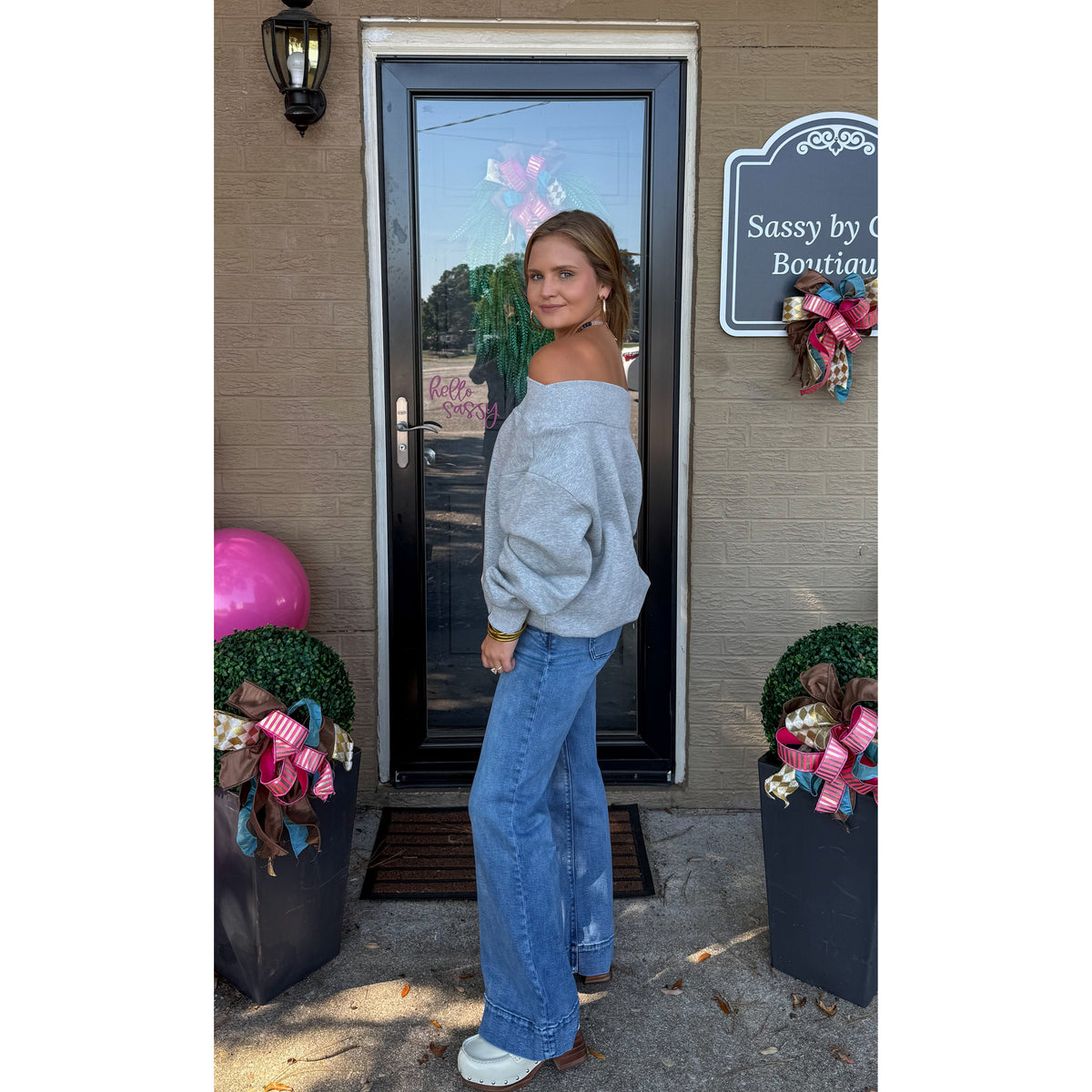 Josie OTS Sweatshirt, Heather Grey