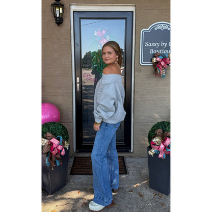 Josie OTS Sweatshirt, Heather Grey